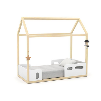 Mini Cama Liv Montessoriana Matic Laqueado Blanco Soft/Natural