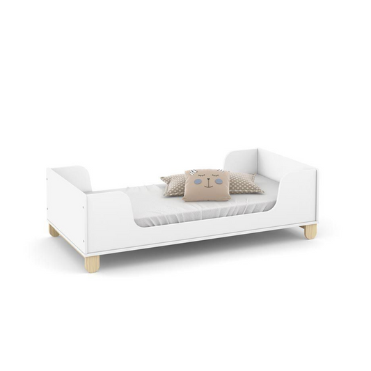 Mini Cama Matic Zupy Laqueado Blanco Soft/Natural con colchón