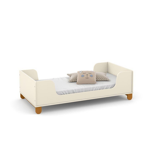 Mini Cama Matic Zupy Laqueado Off White/Eco Wood con colchón