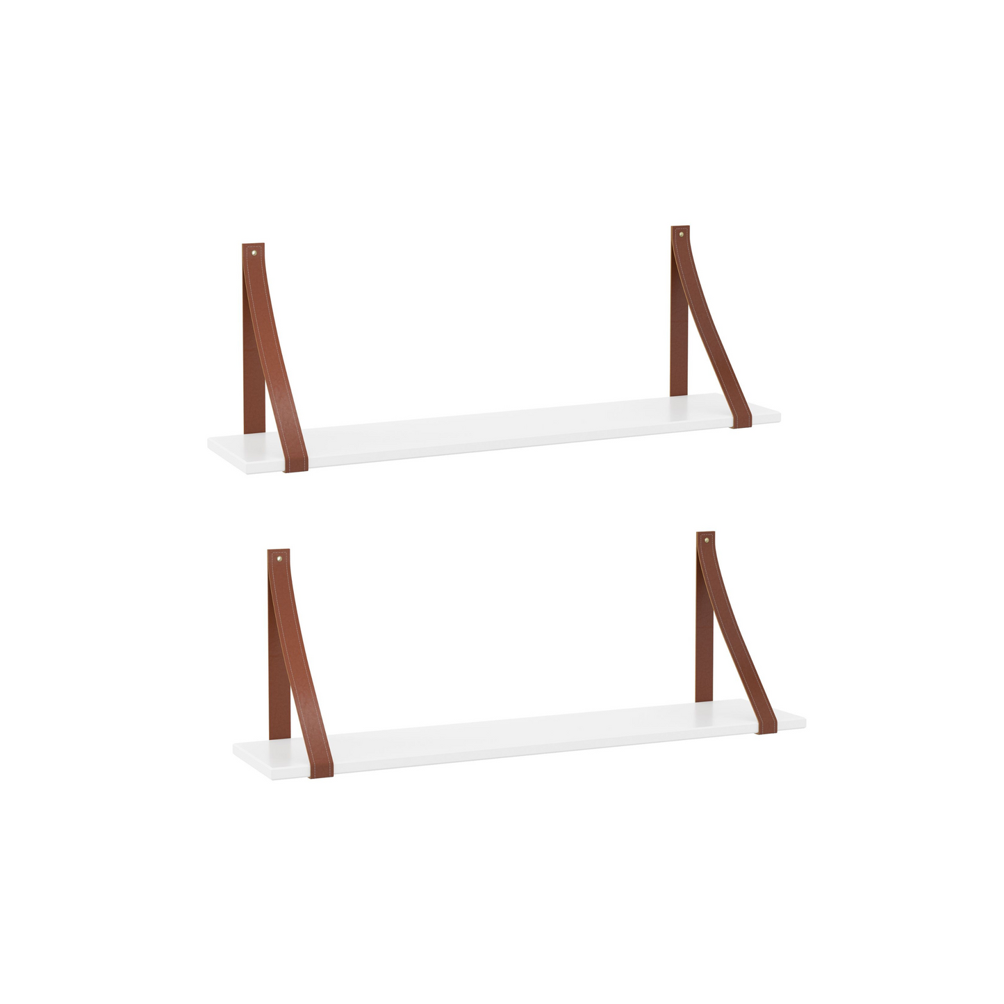 Kit 2 Estantes Colgantes Gold Laqueado Blanco Soft