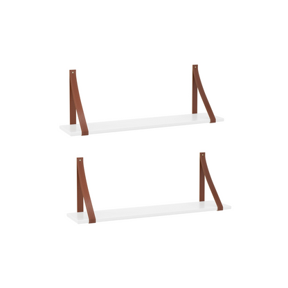 Kit 2 Estantes Colgantes Gold Laqueado Blanco Soft