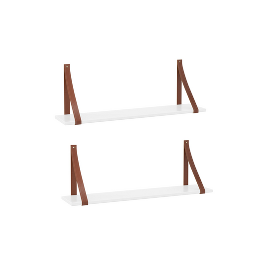 Kit 2 Estantes Colgantes Gold Laqueado Blanco Soft