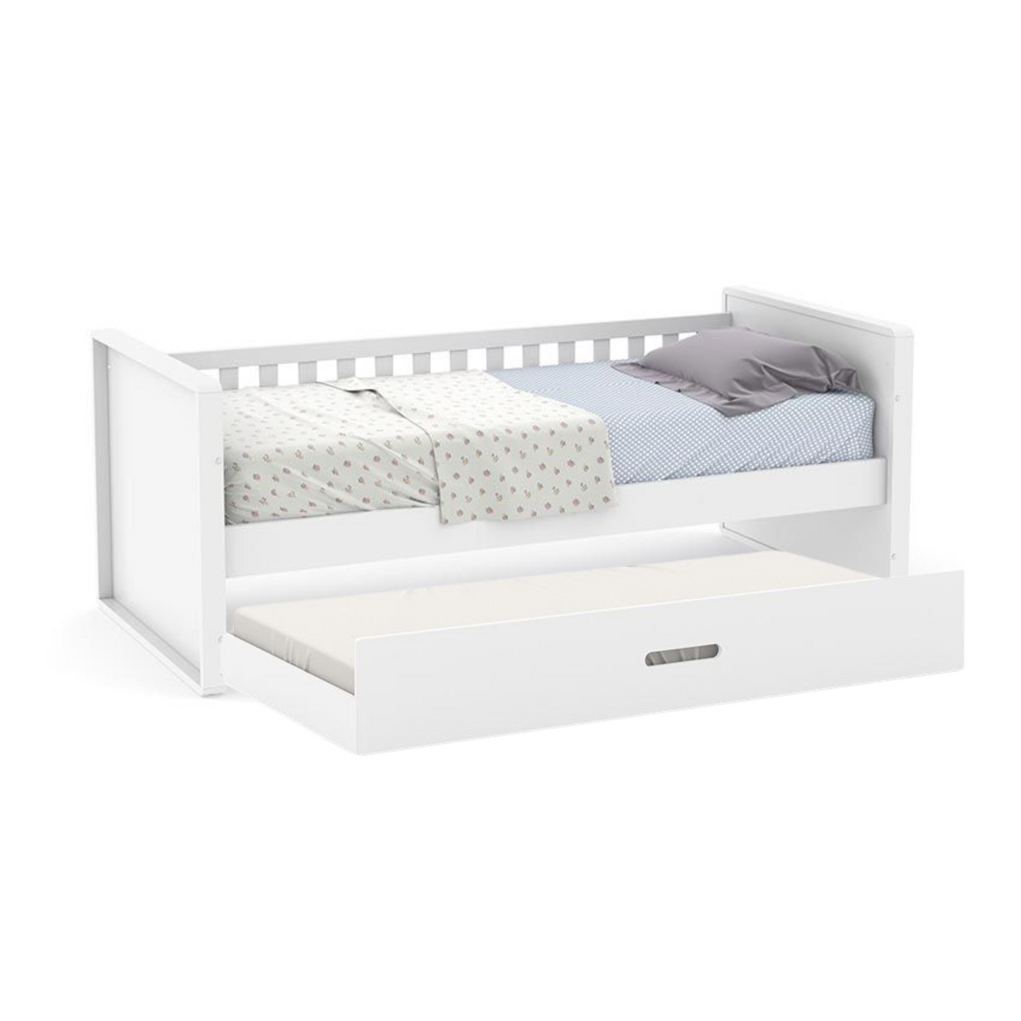 Cama Niñera Matic Tutto con Cama Auxiliar Laqueado Blanco Soft