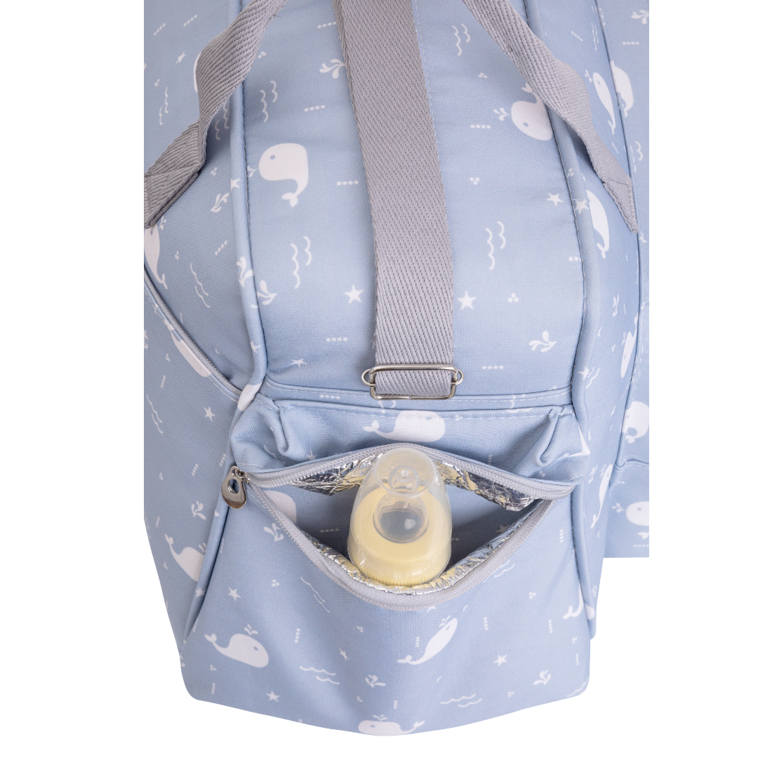 Bolso Maternidad Grande Fundo Do Mar Azul