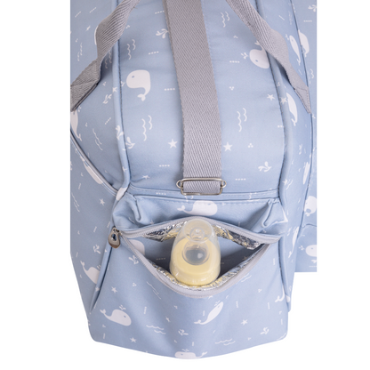 Bolso Maternidad Grande Fundo Do Mar Azul