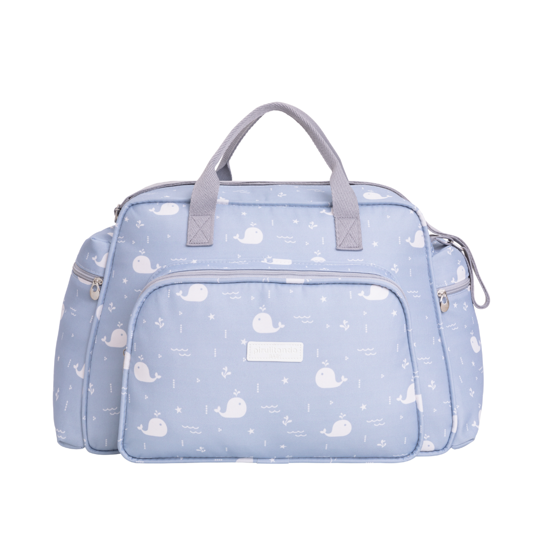 Bolso Maternidad Grande Fundo Do Mar Azul