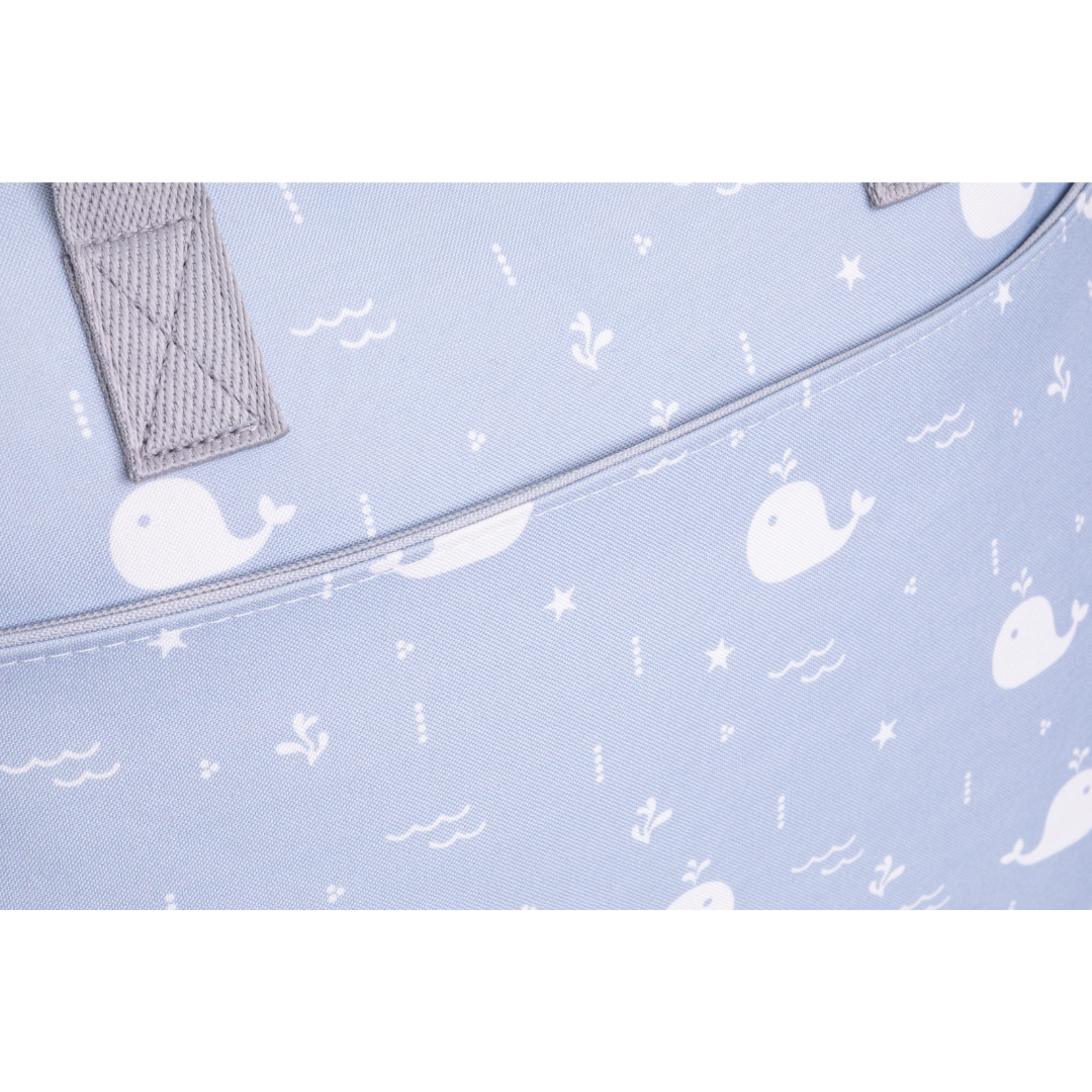 Bolso Maternidad Grande Fundo Do Mar Azul