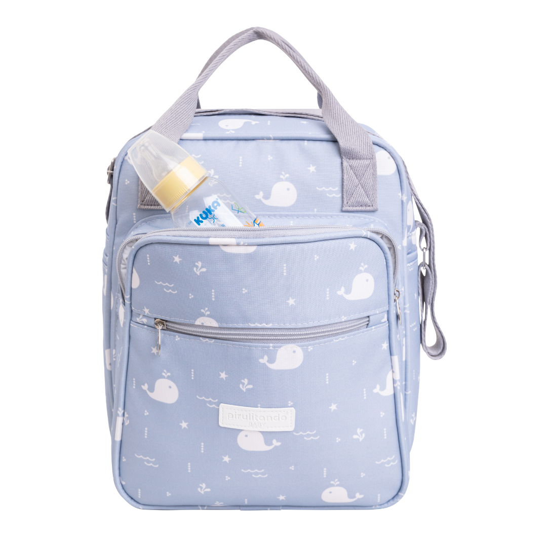 Bolso Maternidad Mediano Fundo Do Mar Azul