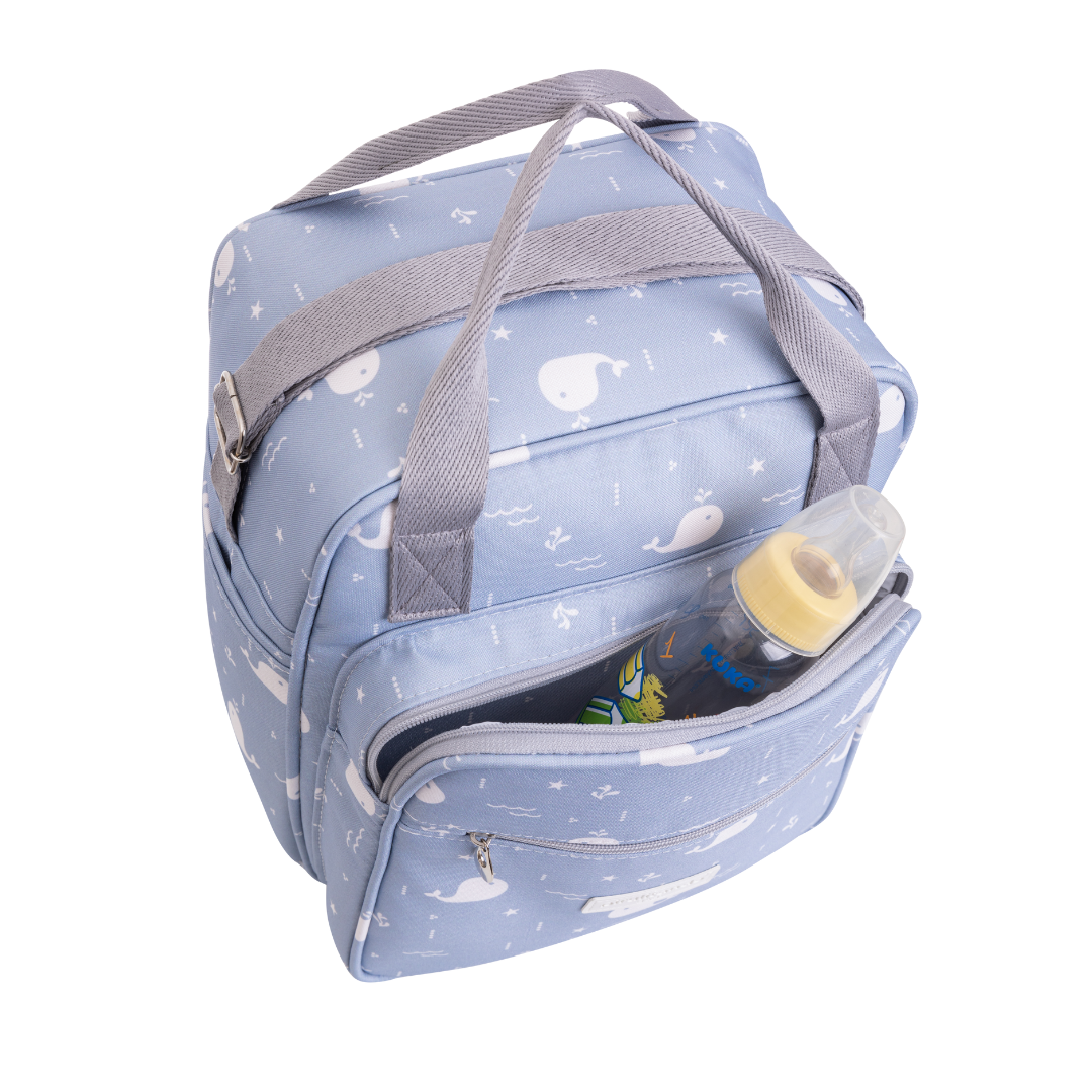 Bolso Maternidad Mediano Fundo Do Mar Azul