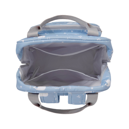 Mochila Maternidad Mediana Fundo Do Mar Azul