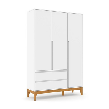 Ropero 3 Pts Matic Nature Clean Laq. Blanco Soft/Eco Wood