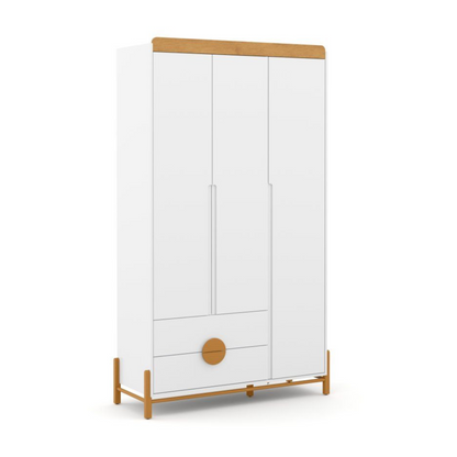 Ropero 3 Pts Matic Tess Laq. Blanco Soft/Freijo/Eco Wood