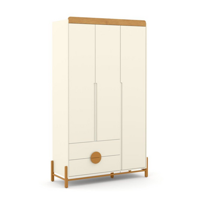 Ropero 3 Pts Matic Tess Laq. Off White/Freijo/Eco Wood