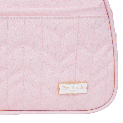 Bolso Maternidad Mediano Glitter Rosa
