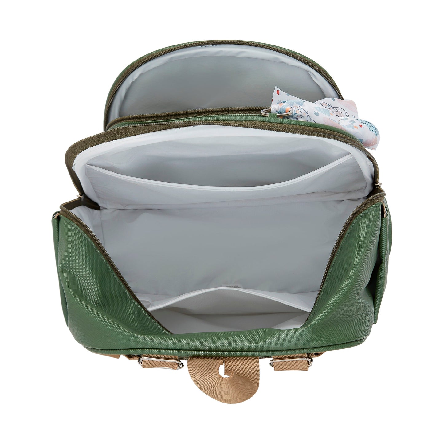 Mochila Maternidad Mediana Con Bolsillo Térmico Brotinho Verde Musgo