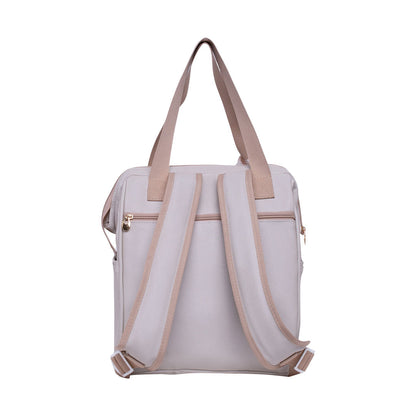 Mochila Maternidad Mediana Encanto Marfim Con Bolso Frontal Térmico