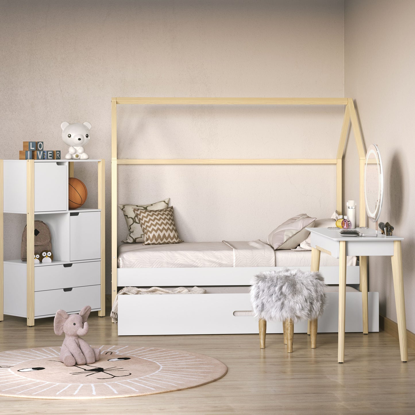 Armario Organizador Matic Kids Liv Laq. Blanco Soft/Natural