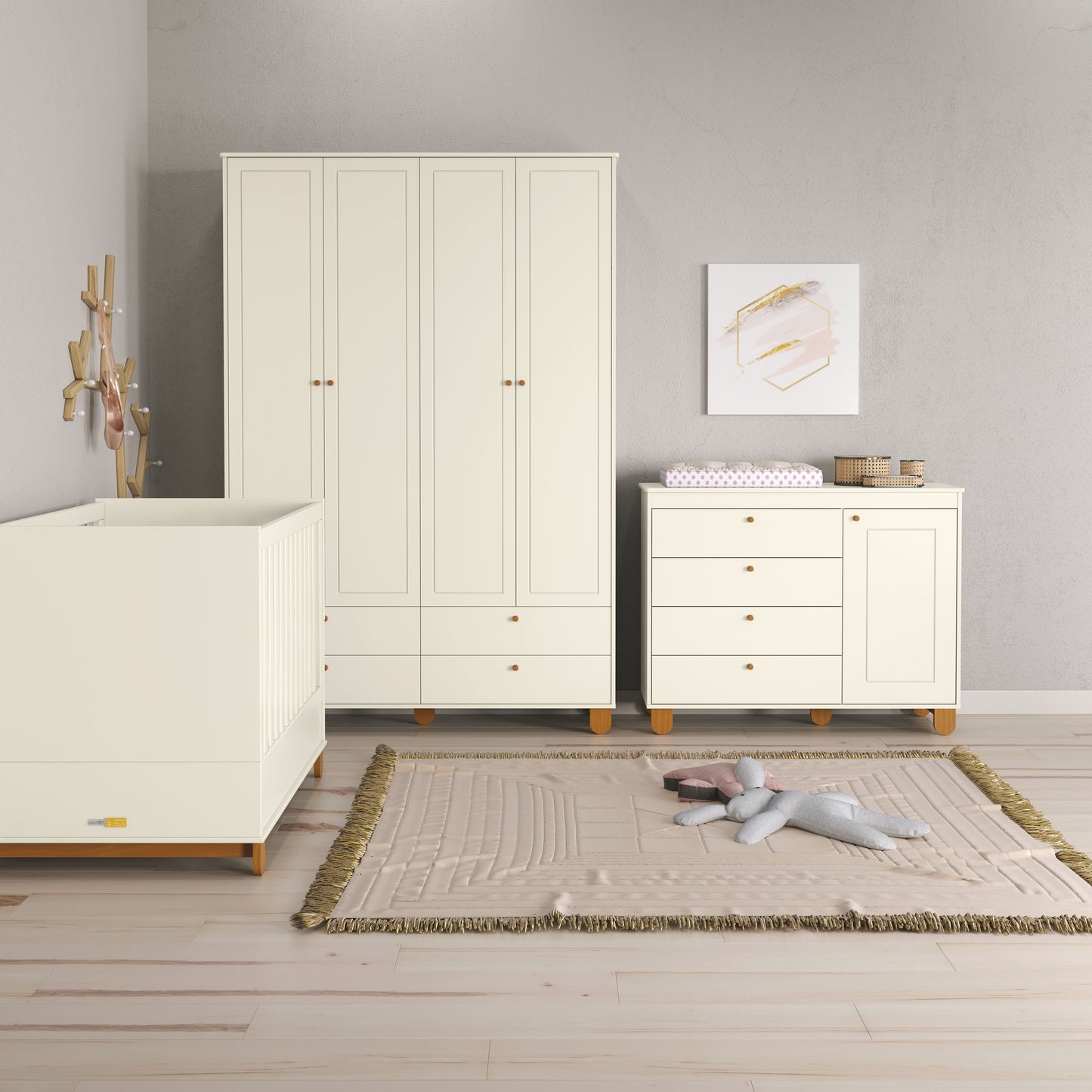 Cómoda Matic Zupy Laq. Off White/Eco Wood