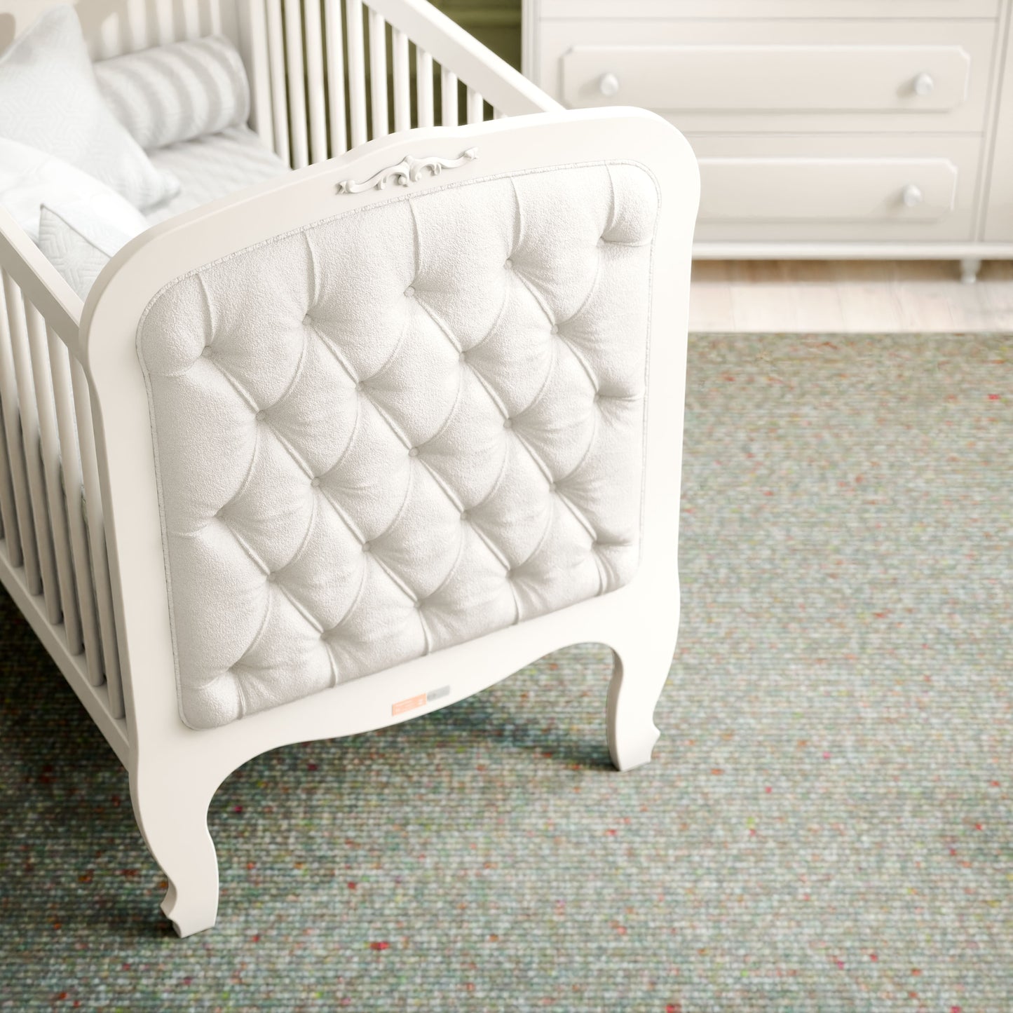 Cuna Matic Provence Capitone Laqueado Blanco Soft