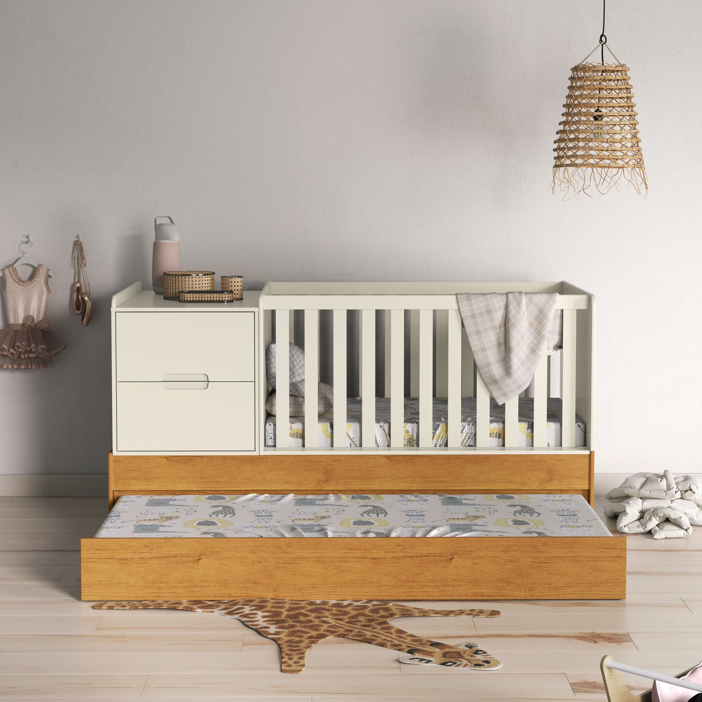 Cuna Matic Formare Laqueado Off White/Freijo