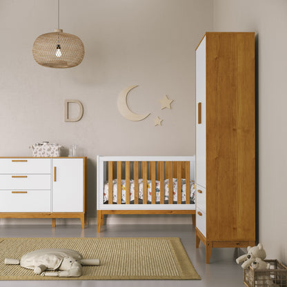 Cuna Matic Nature New Laq. Blanco Soft/Freijo/Eco Wood