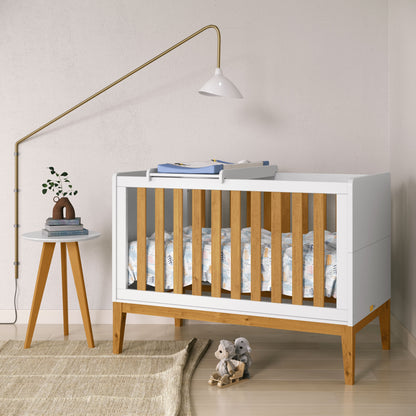 Cuna Matic Nature New Laq. Blanco Soft/Freijo/Eco Wood