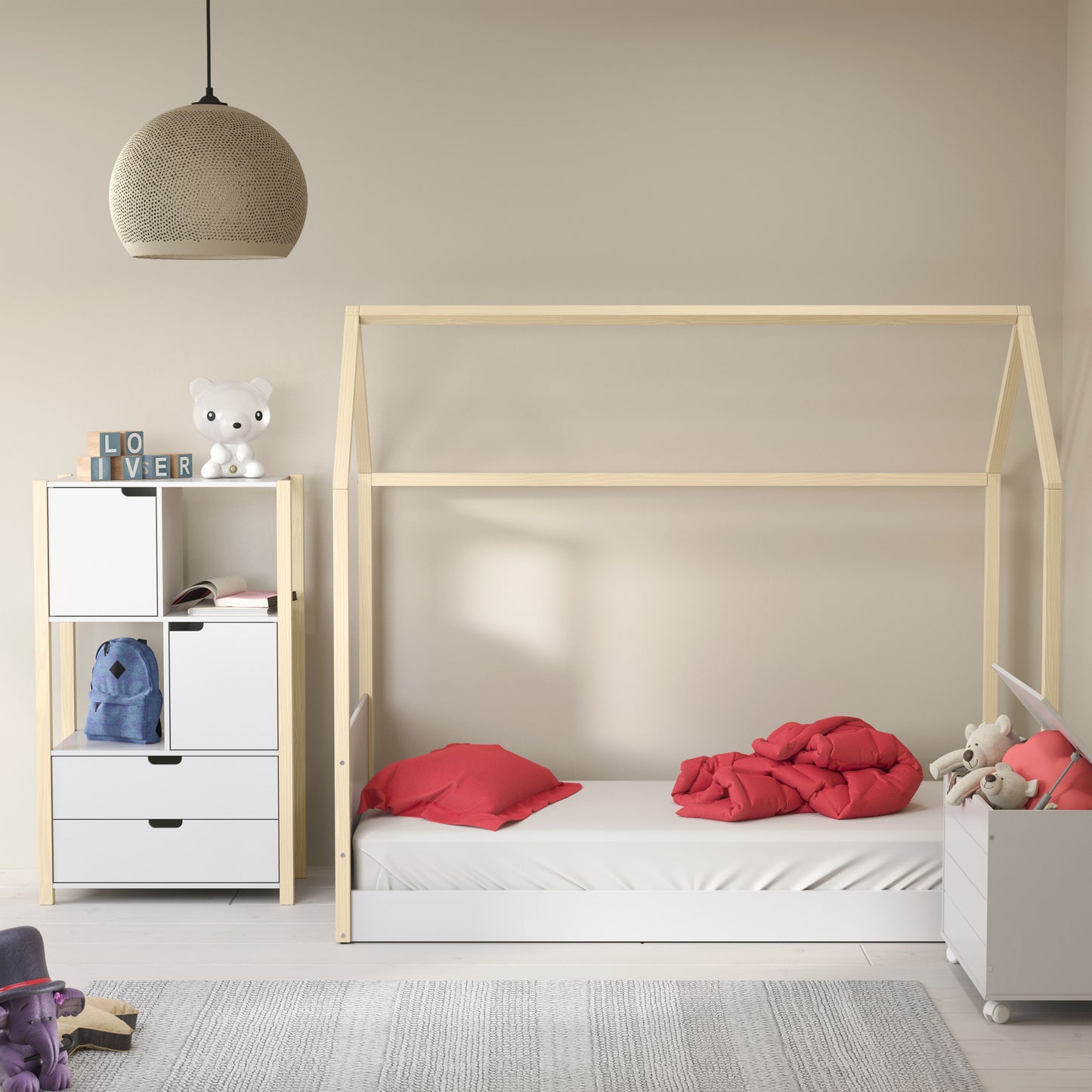 Armario Organizador Matic Kids Liv Laq. Blanco Soft/Natural
