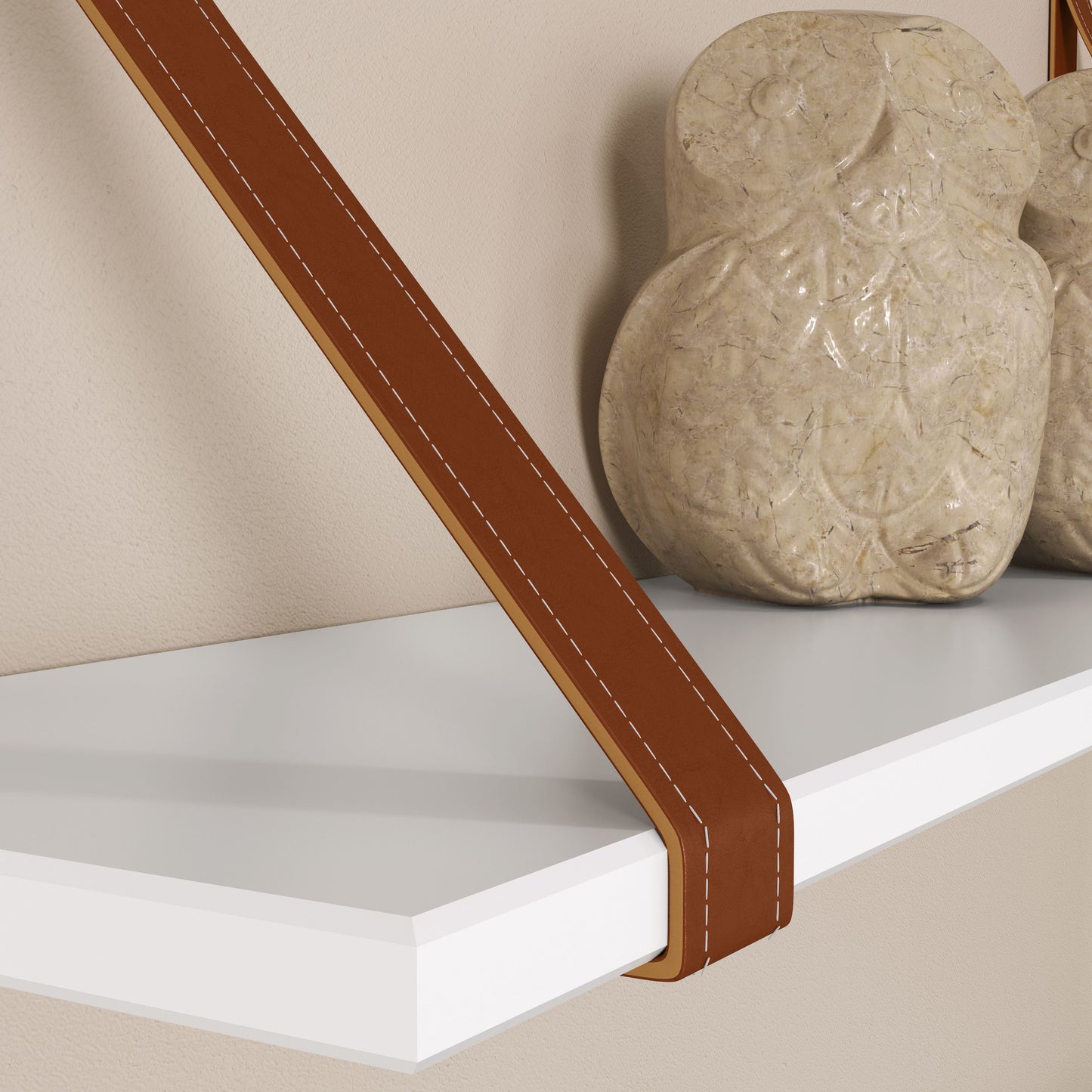 Kit 2 Estantes Colgantes Gold Laqueado Blanco Soft