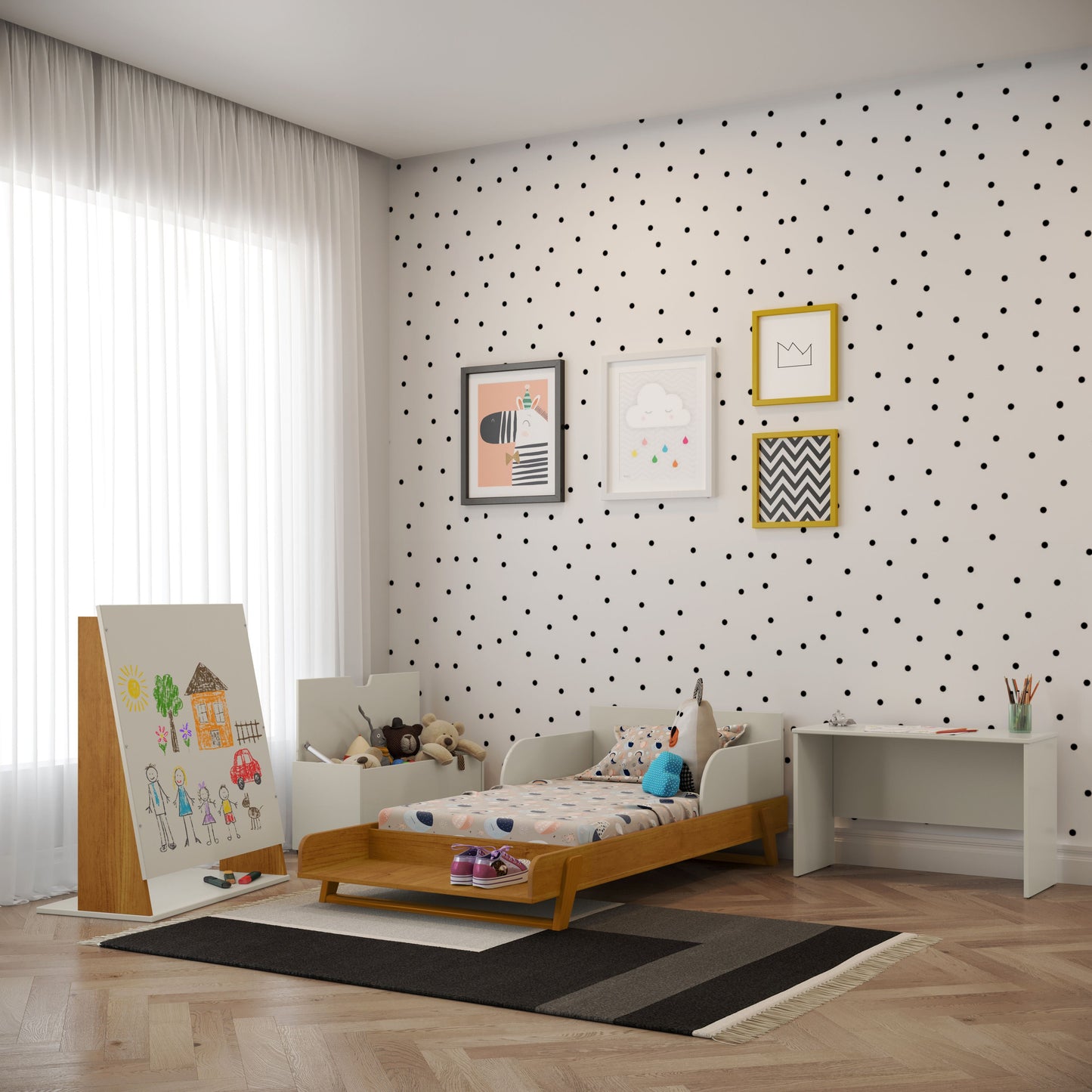 Cuna Matic Maxx Laqueado Off White/Freijo/Eco Wood