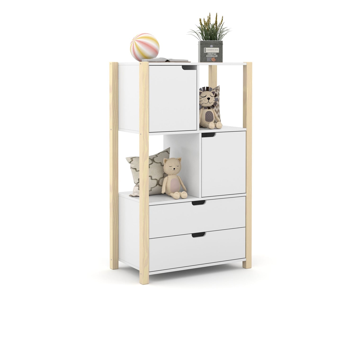 Armario Organizador Matic Kids Liv Laq. Blanco Soft/Natural