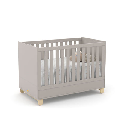 Cuna Matic Zupy New Laqueado Gris/Natural