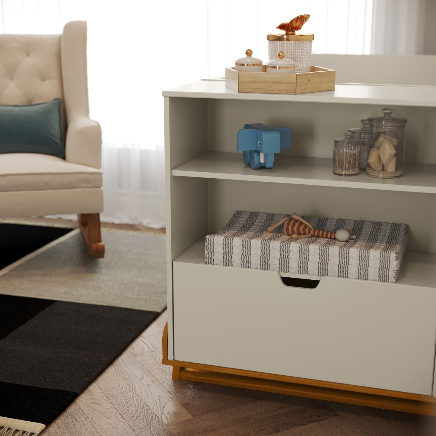 Cuna Matic Maxx Laqueado Off White/Freijo/Eco Wood