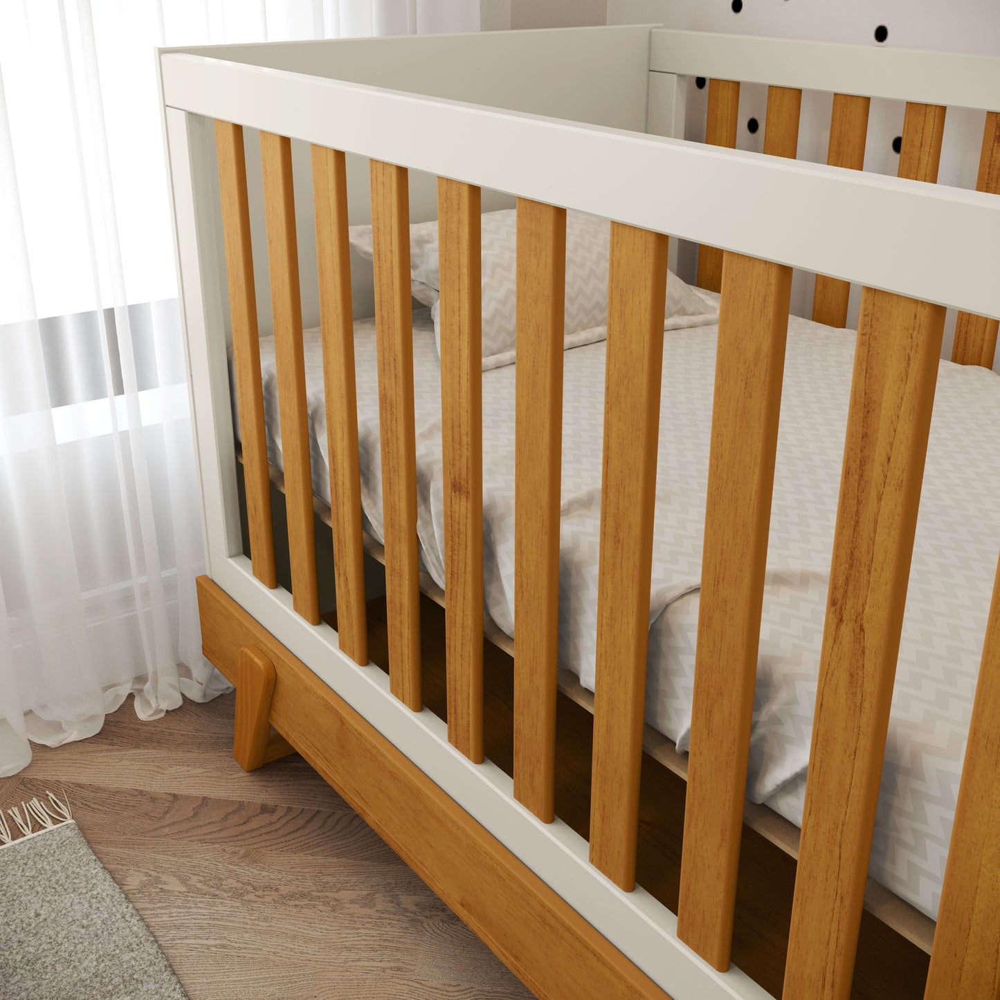 Cuna Matic Maxx Laqueado Off White/Freijo/Eco Wood