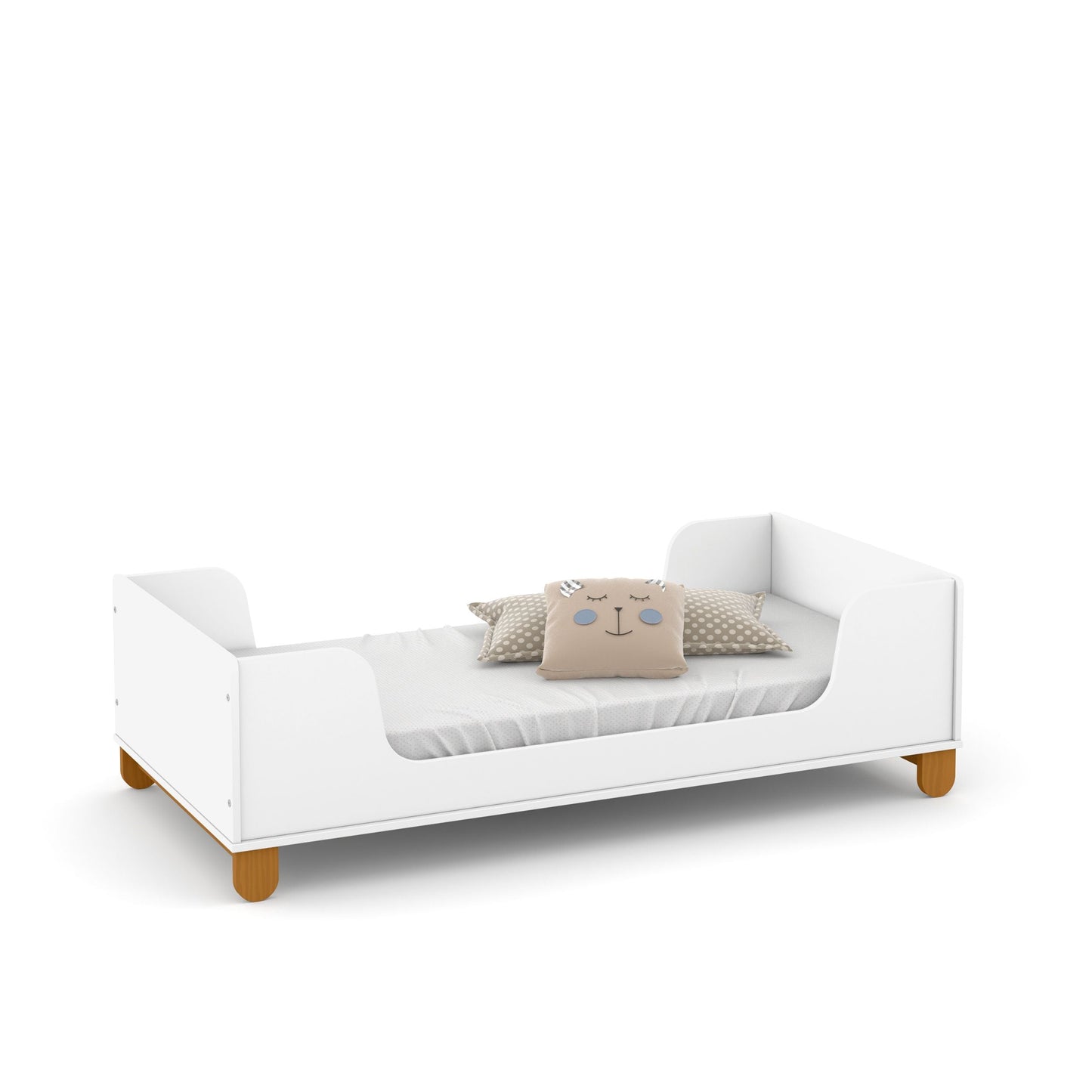 Mini Cama Matic Zupy Laqueado Blanco Soft/Eco Wood con colchón