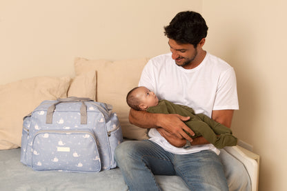 Bolso Maternidad Grande Fundo Do Mar Azul