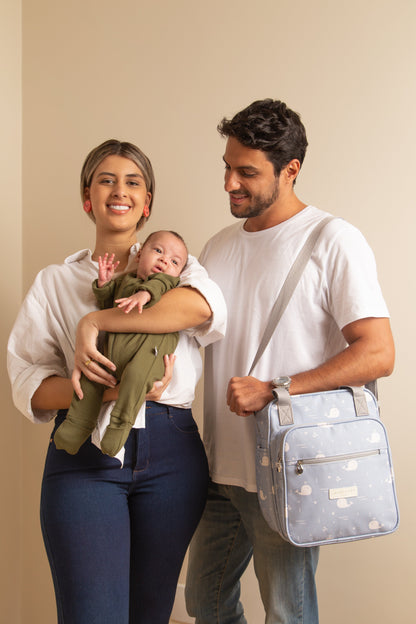 Bolso Maternidad Mediano Fundo Do Mar Azul