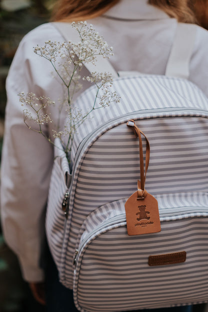 Mochila Maternidad Mediana Con Bolsillo Térmico Crescer Gris