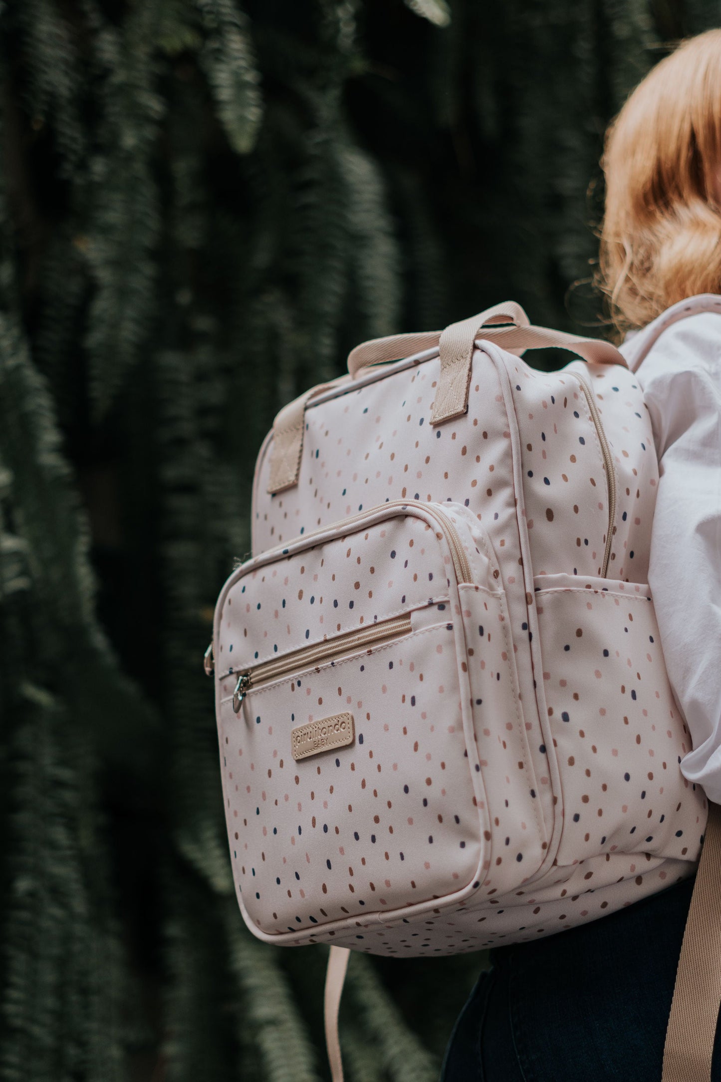 Mochila Maternidad Mediana Confete Marfim