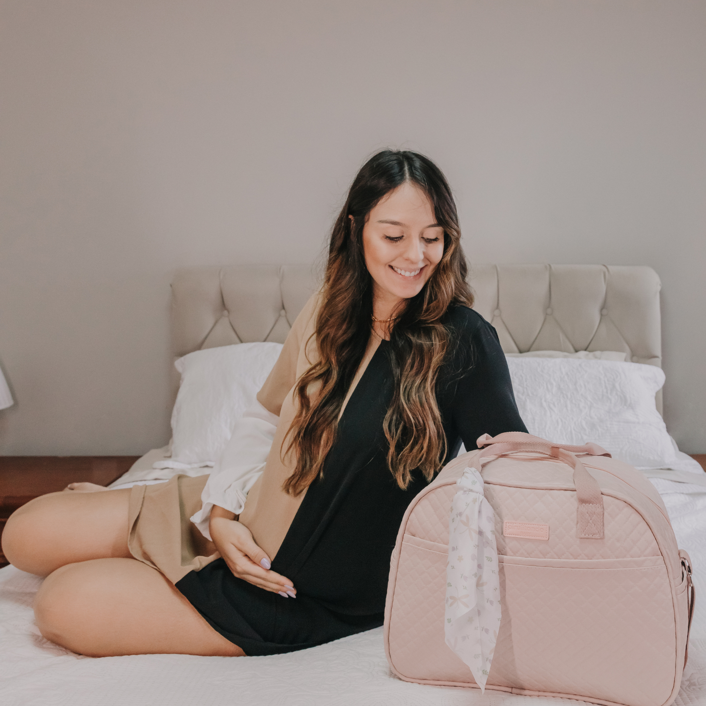 Bolso Maternidad Grande Jardim Encantado Rosa