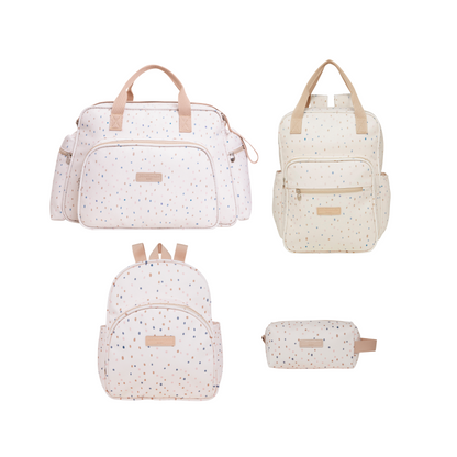 Kit Confete Bolso Grande + Mochila Mediana + Mochila Pequeña + Necessaire