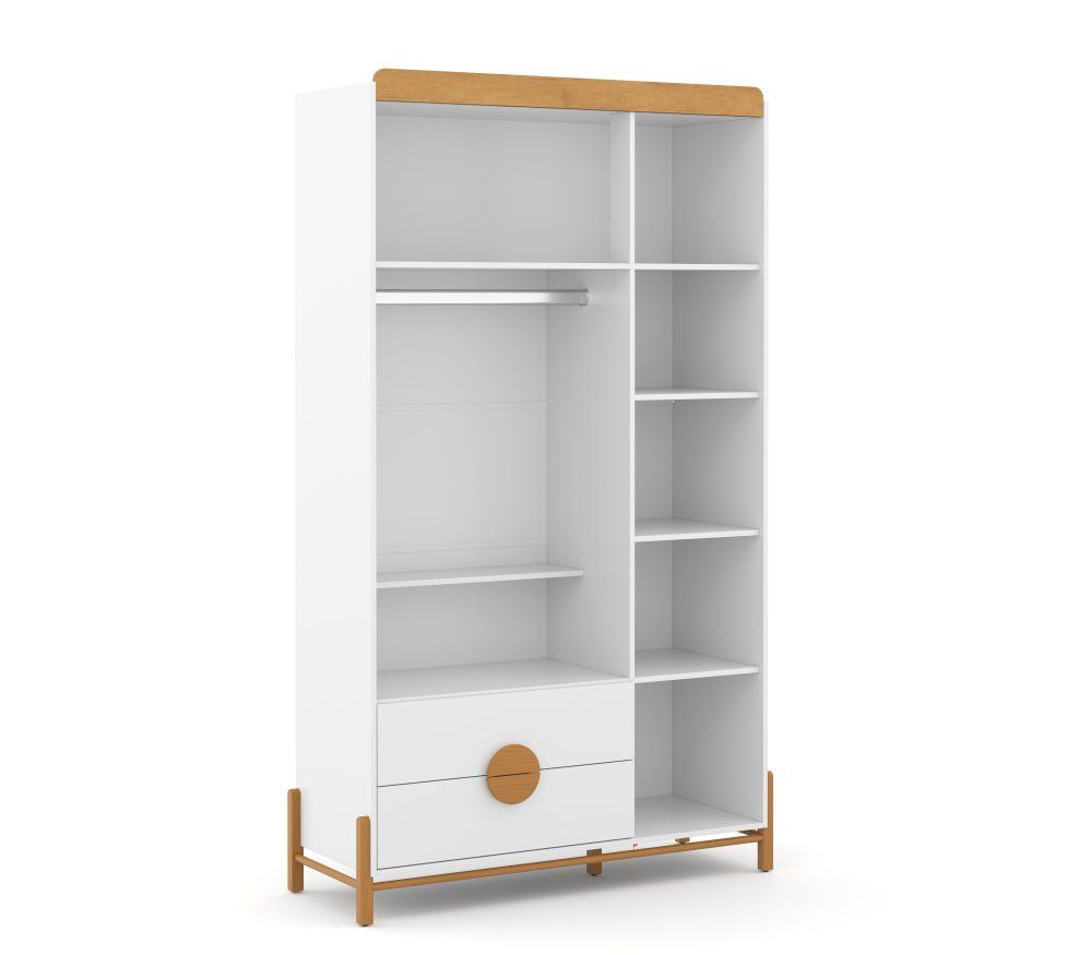 Ropero 3 Pts Matic Tess Laq. Blanco Soft/Freijo/Eco Wood