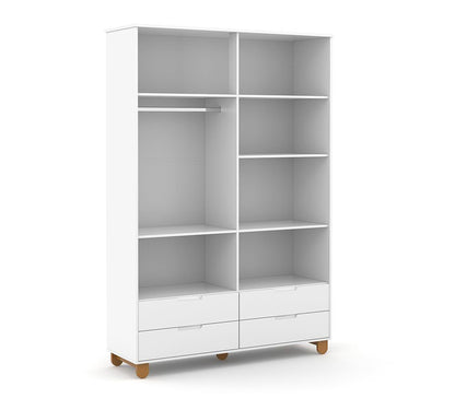 Ropero 4 Pts Matic Zupy Clean Laq. Blanco Soft/Eco Wood